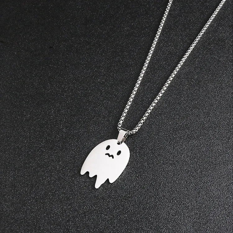 Men Statement Poker Lucky Ace of Spades Pendant Necklace Red Black Silver Color Stainless Steel Long Chain Necklaces Jewelry