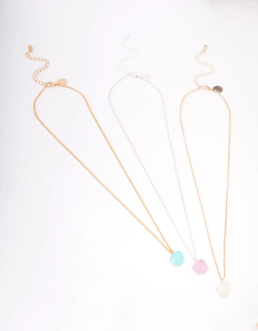 Mixed Metal Glow In The Dark Mushroom Necklace 3-Pack