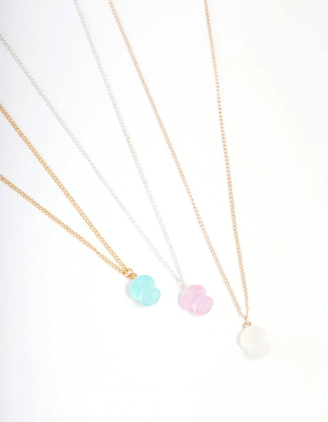 Mixed Metal Glow In The Dark Mushroom Necklace 3-Pack
