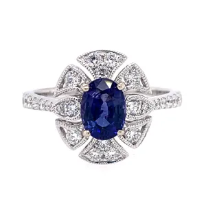 Montana Sapphire & Diamond Ring - "Midnight Sonata"
