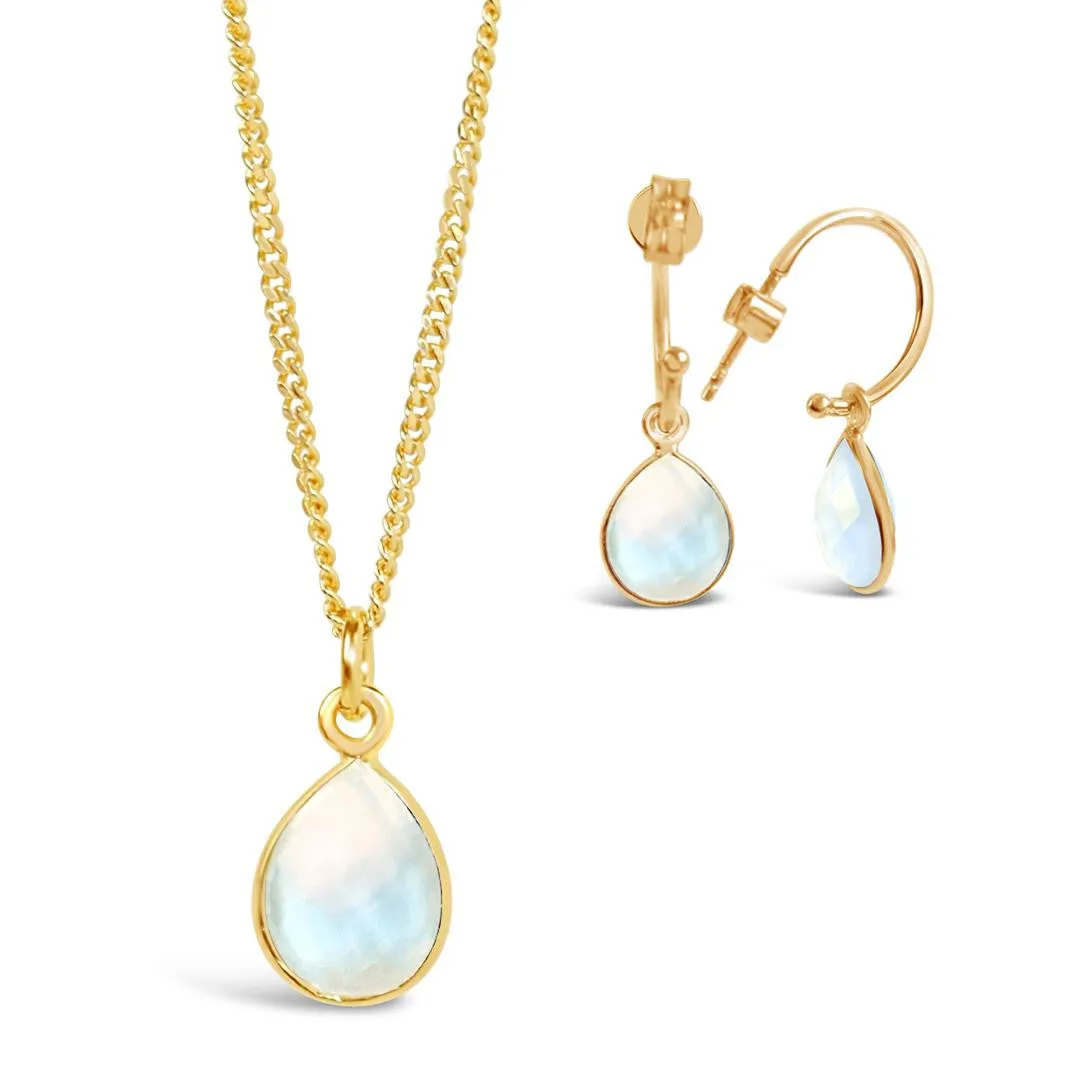 Moonstone Charm Necklace | Gold | June
