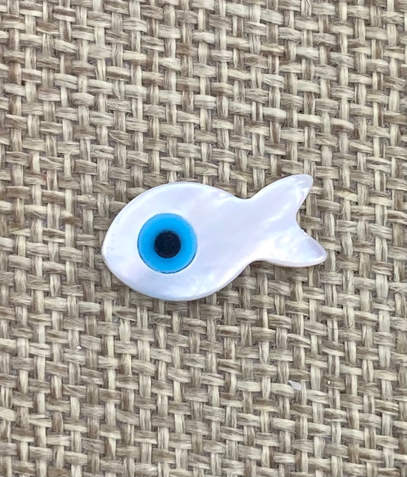 Mother Of Pearls Blue Eye Fish Beads, Mother Of Pearl Beads, Evil Eye Beads, Sku#M10