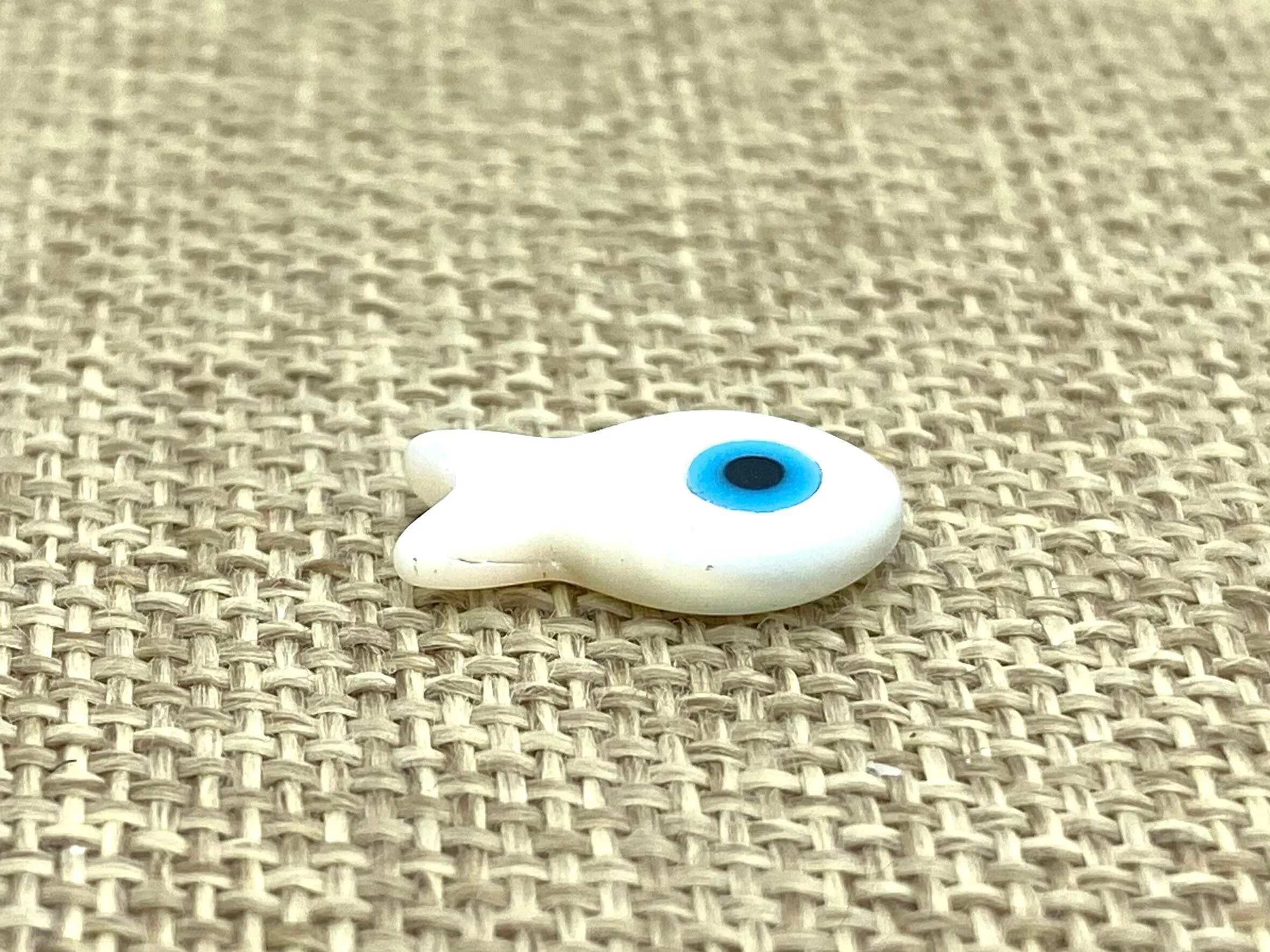 Mother Of Pearls Blue Eye Fish Beads, Mother Of Pearl Beads, Evil Eye Beads, Sku#M10