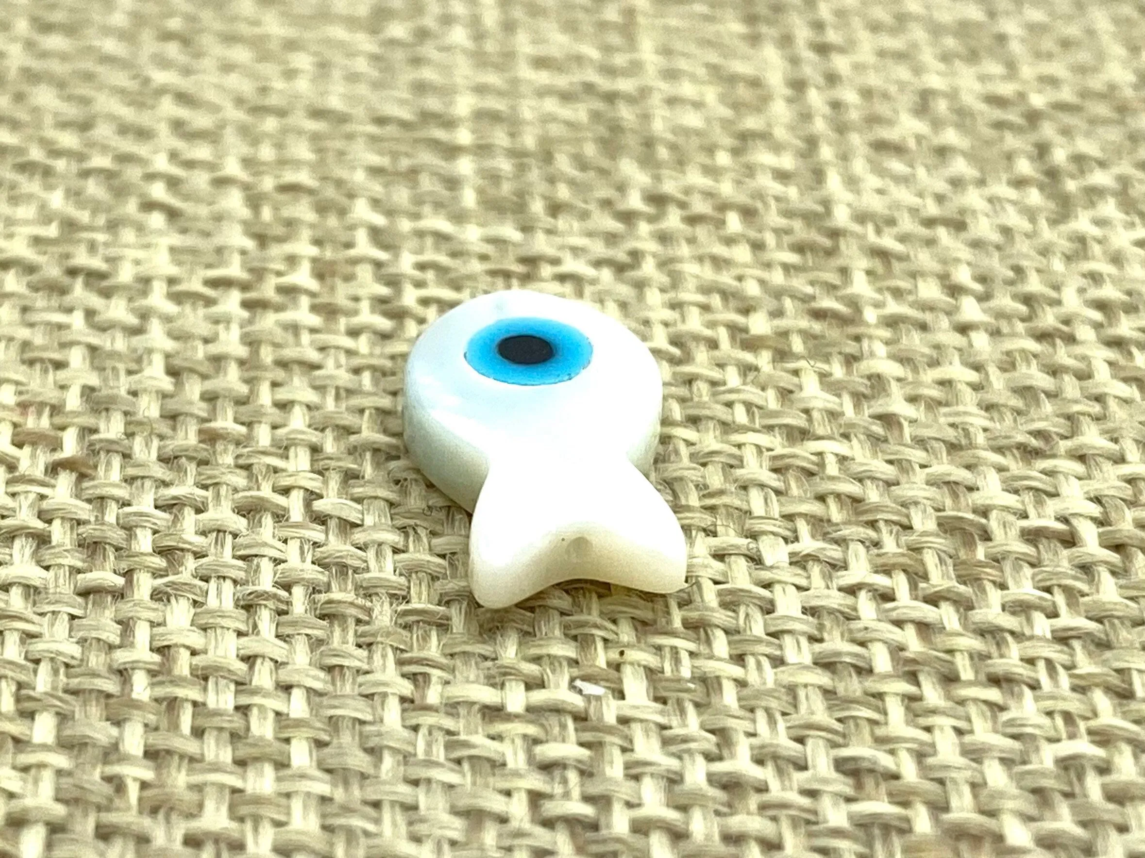 Mother Of Pearls Blue Eye Fish Beads, Mother Of Pearl Beads, Evil Eye Beads, Sku#M10