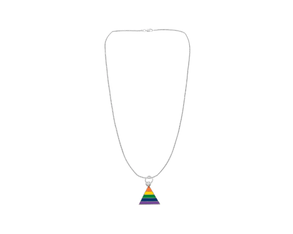 Rainbow Shaped Triangle Charm Necklaces