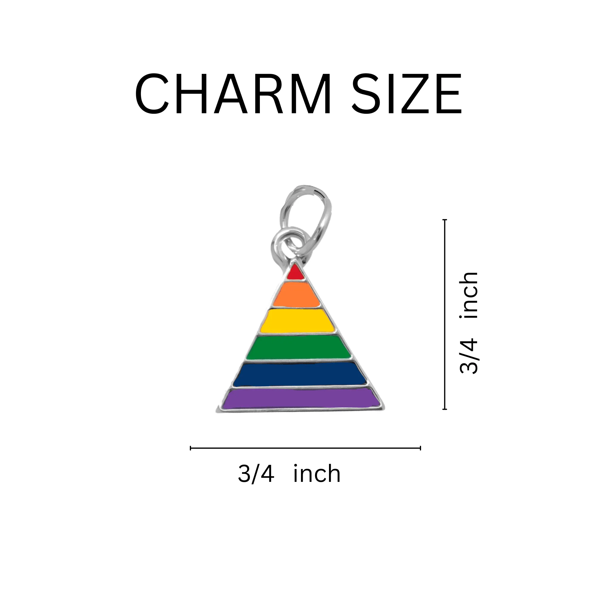 Rainbow Shaped Triangle Charm Necklaces