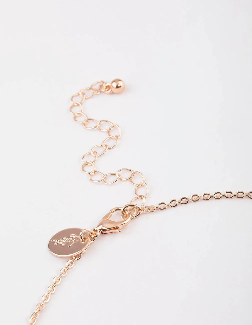 Rose Gold Pear Shape Drop Necklace & Earrings Set