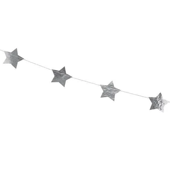 Shiny Star Garland - Silver
