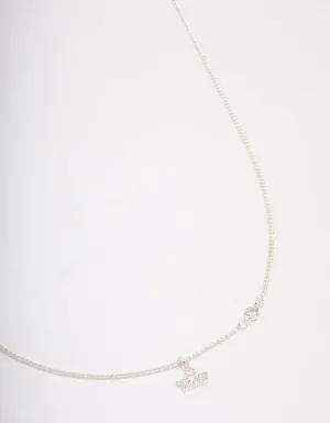 Silver Plated Libra Necklace With Cubic Zirconia Pendant