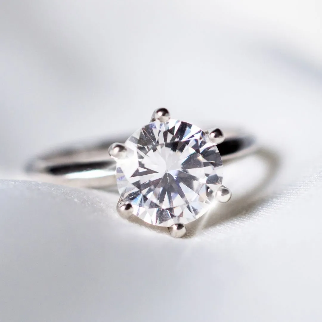 Solitaire Lab Grown Diamond Ring in Platinum