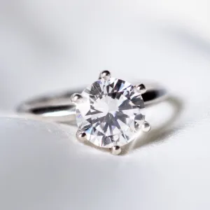 Solitaire Lab Grown Diamond Ring in Platinum