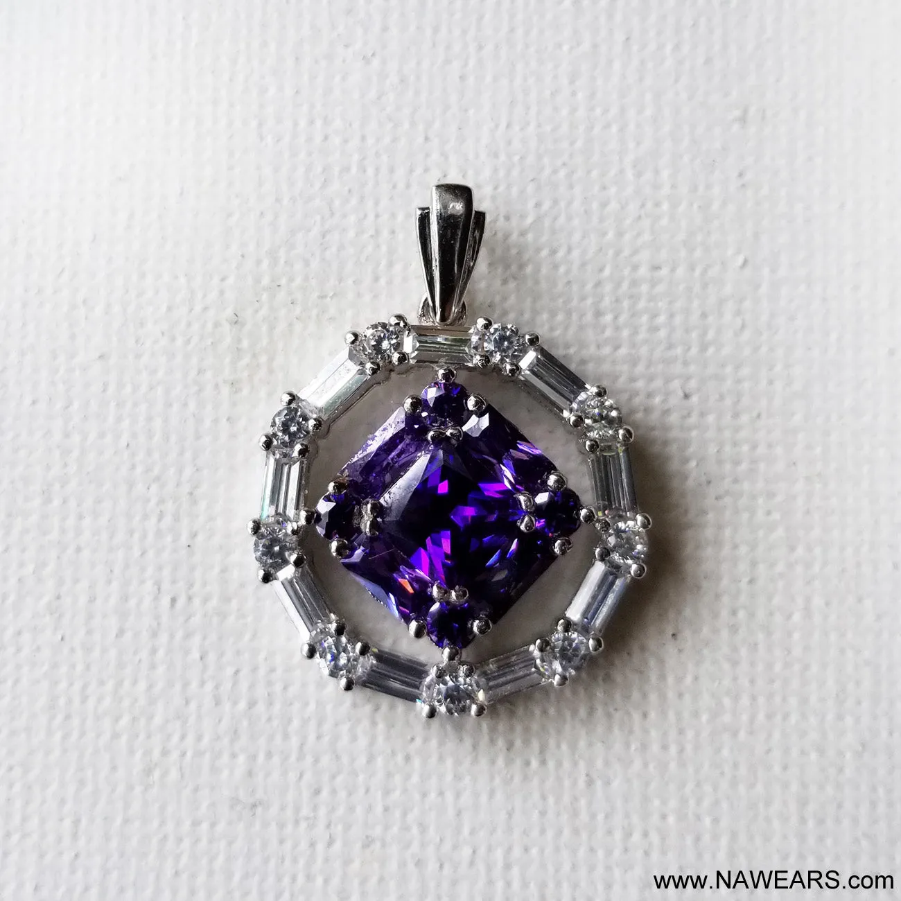 ssj020- Med CZ & Gem Stone Pendant