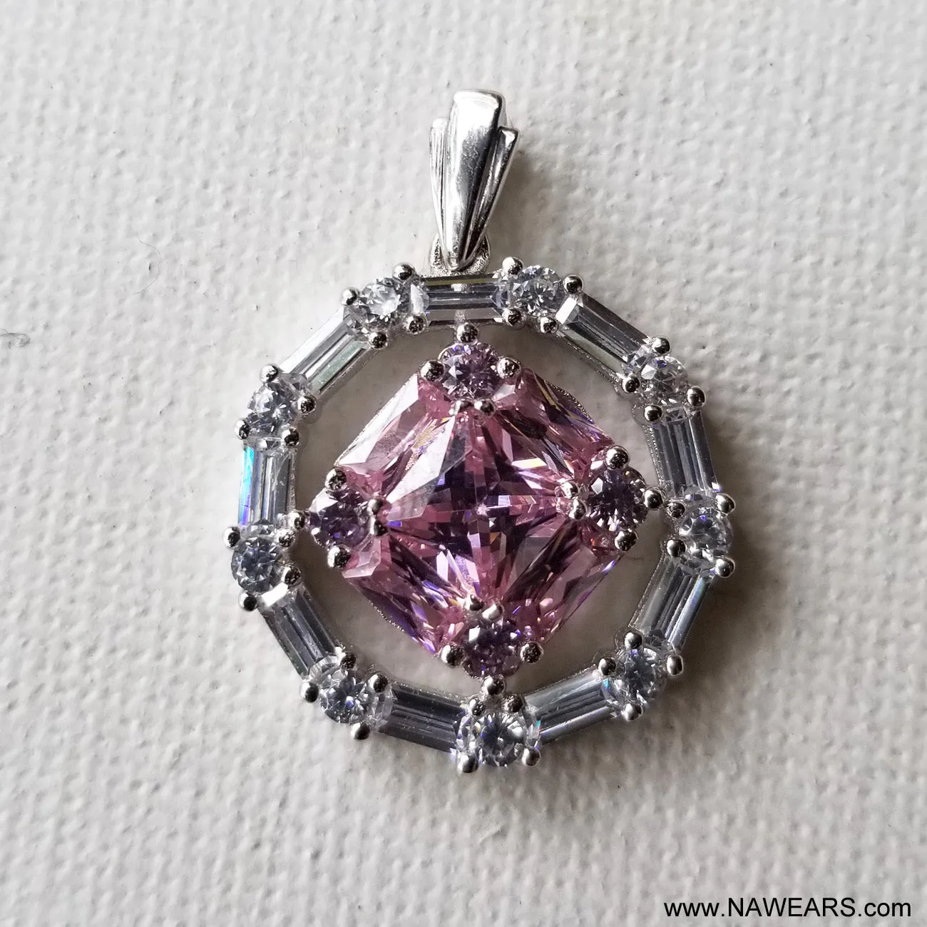 ssj020- Med CZ & Gem Stone Pendant