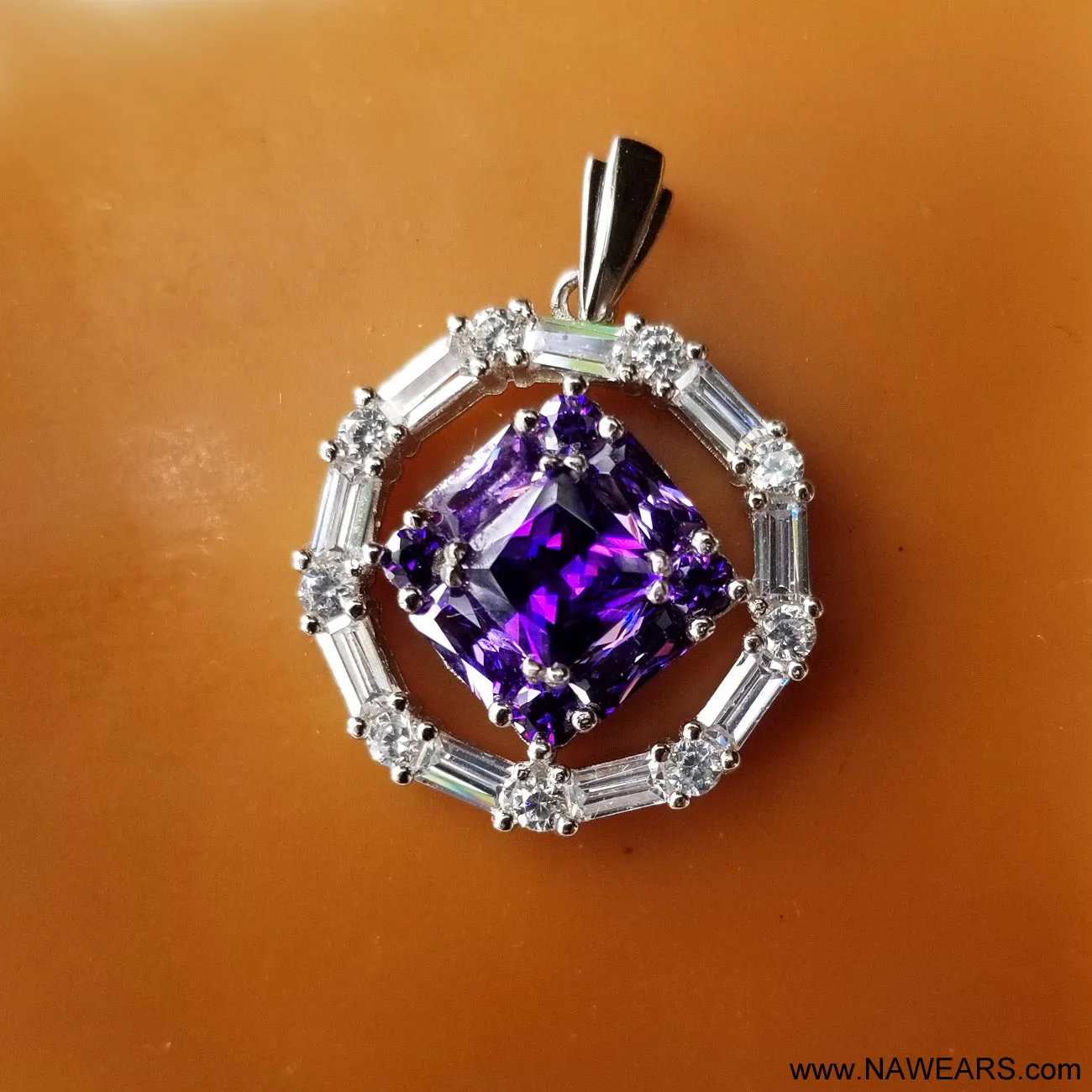 ssj020- Med CZ & Gem Stone Pendant