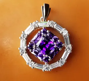 ssj020- Med CZ & Gem Stone Pendant