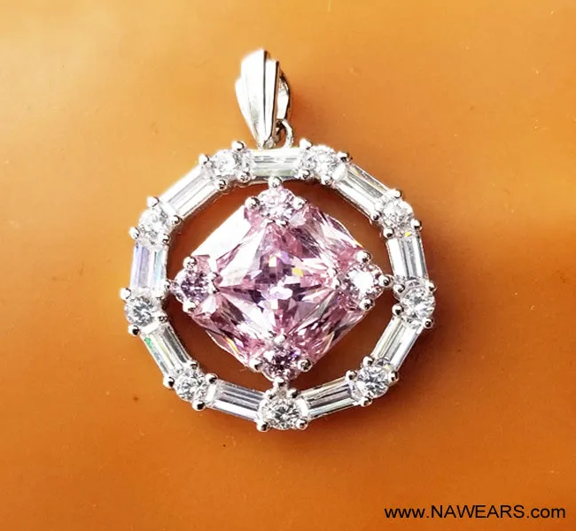 ssj020- Med CZ & Gem Stone Pendant