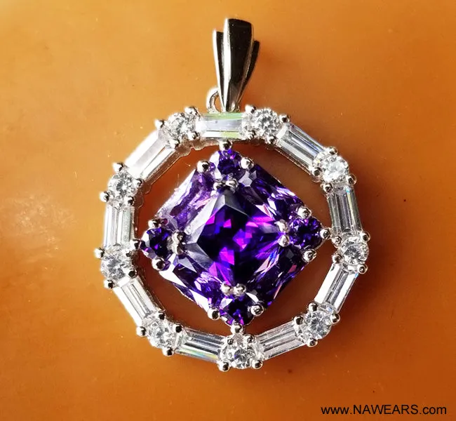 ssj020- Med CZ & Gem Stone Pendant