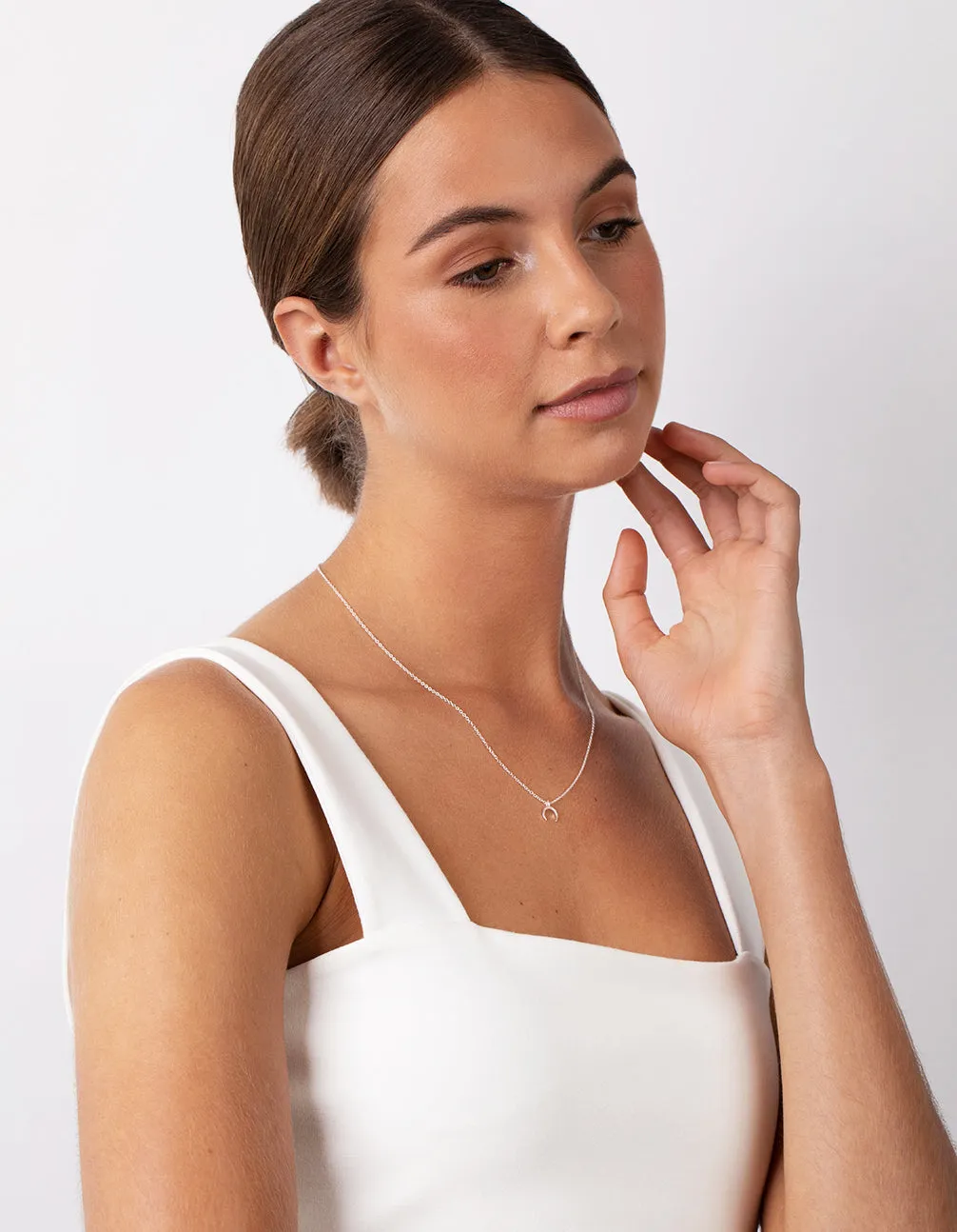 Sterling Silver Moon Necklace