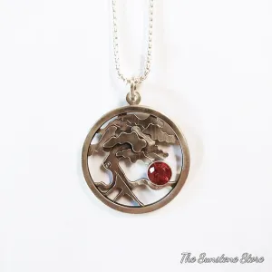 Sterling Silver Tree of Life Medallion with Oregon Sunstone