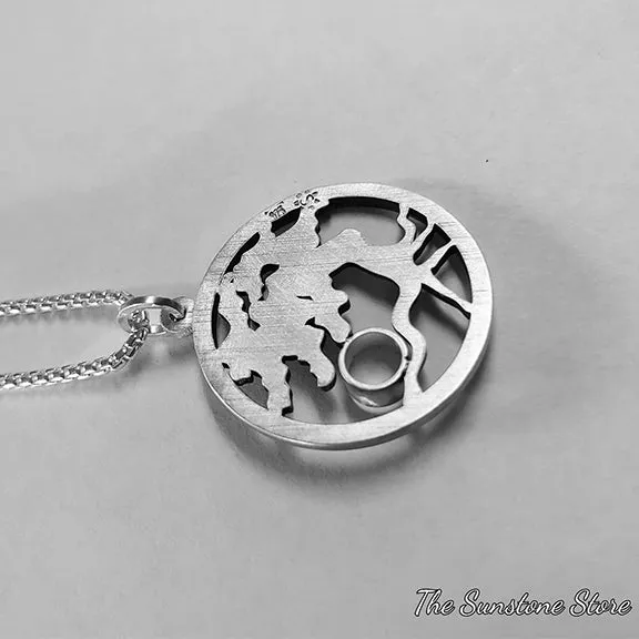Sterling Silver Tree of Life Medallion with Oregon Sunstone