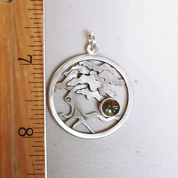 Sterling Silver Tree of Life Medallion with Oregon Sunstone