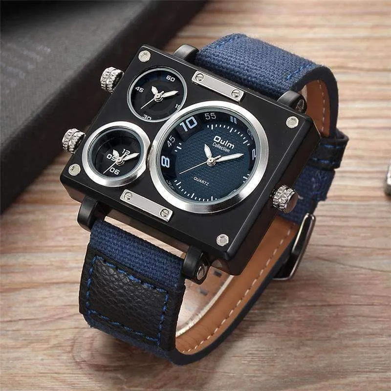 Suede Brown & Rose Gold Triple-Face Watch