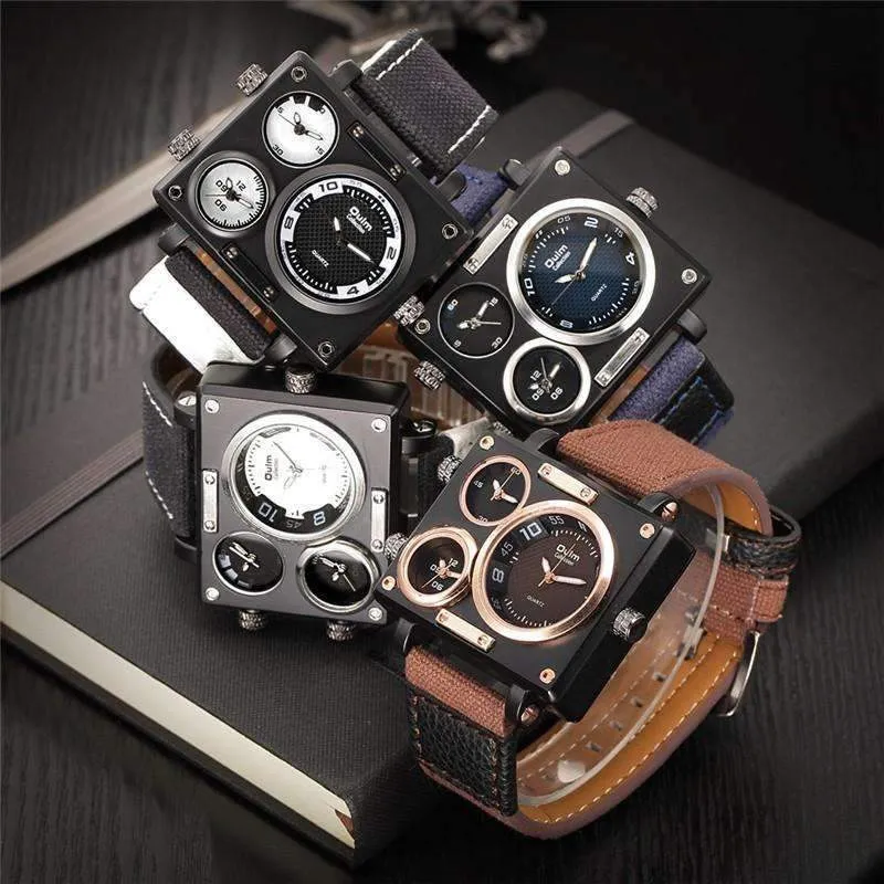 Suede Brown & Rose Gold Triple-Face Watch