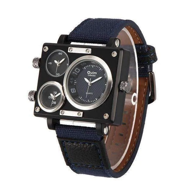 Suede Brown & Rose Gold Triple-Face Watch