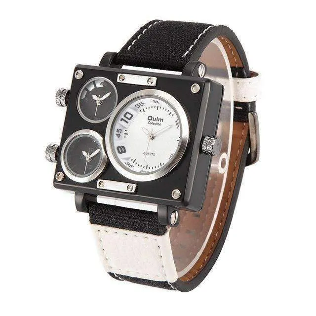 Suede Brown & Rose Gold Triple-Face Watch