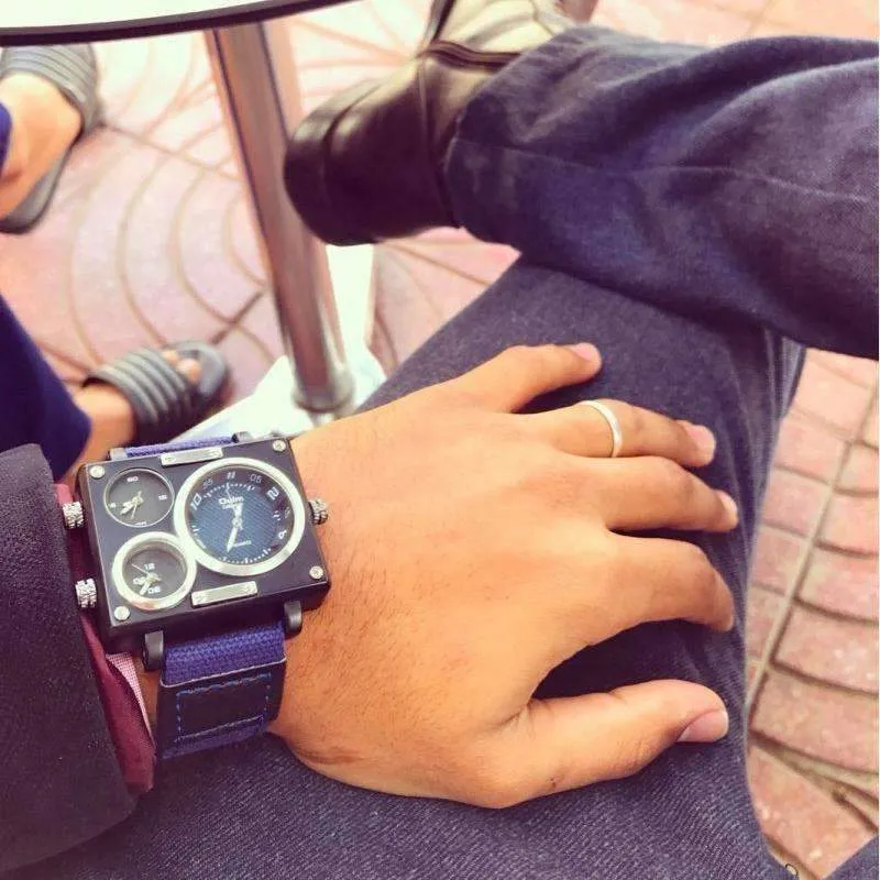 Suede Brown & Rose Gold Triple-Face Watch