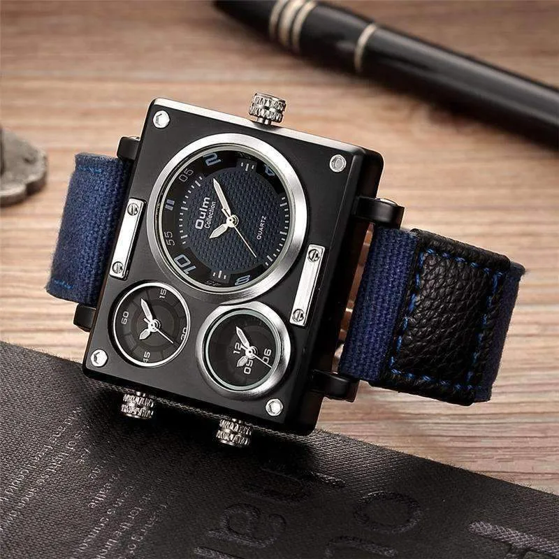 Suede Brown & Rose Gold Triple-Face Watch