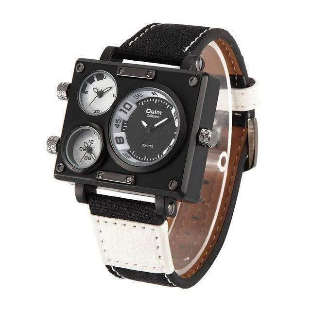 Suede Brown & Rose Gold Triple-Face Watch