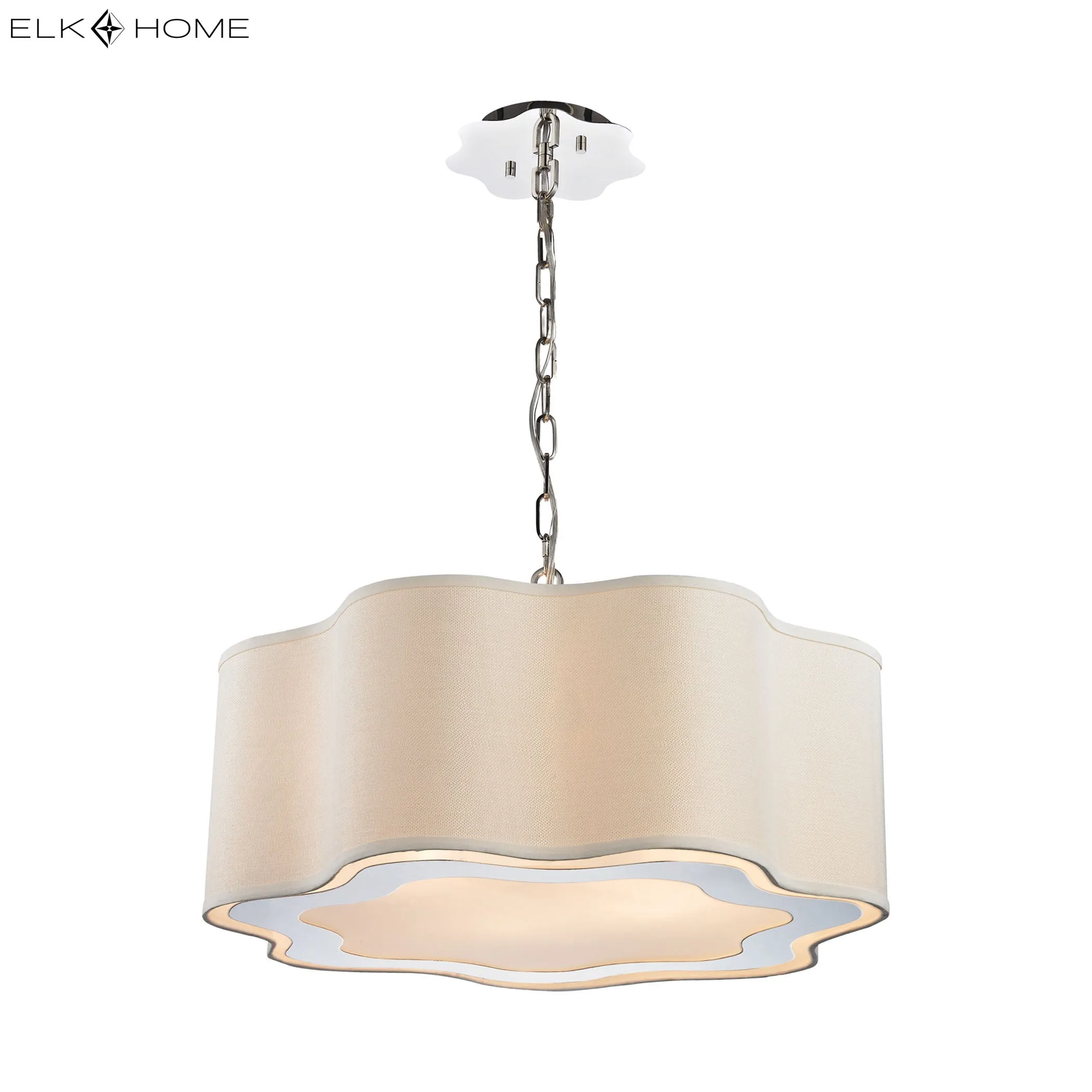 Villoy 24" 6 Light Pendant in Polished Nickel